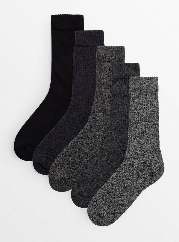 Mono Cushioned Comfort Sole Socks 5 Pack 9-12