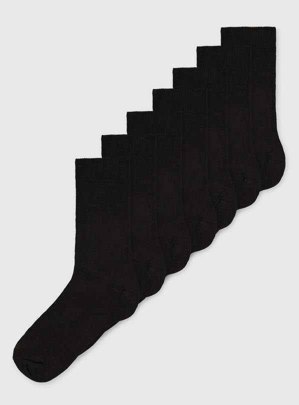Buy Black Stay Fresh Ankle Socks 7 Pack - 9-12 | Multipacks | Argos