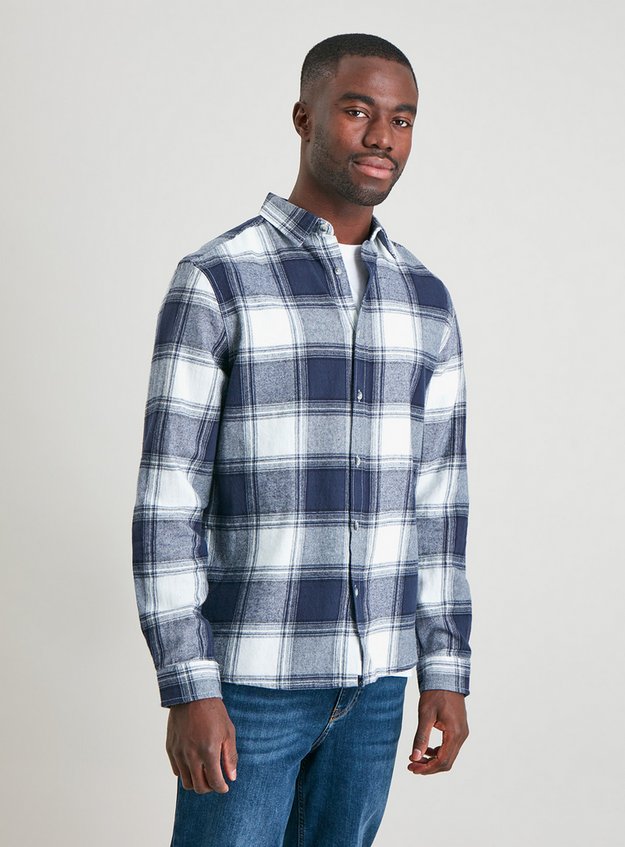 open checkered shirt