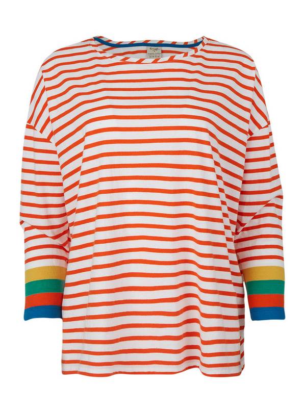 FRUGI Orange Stripe Cordelia Boxy Top 10