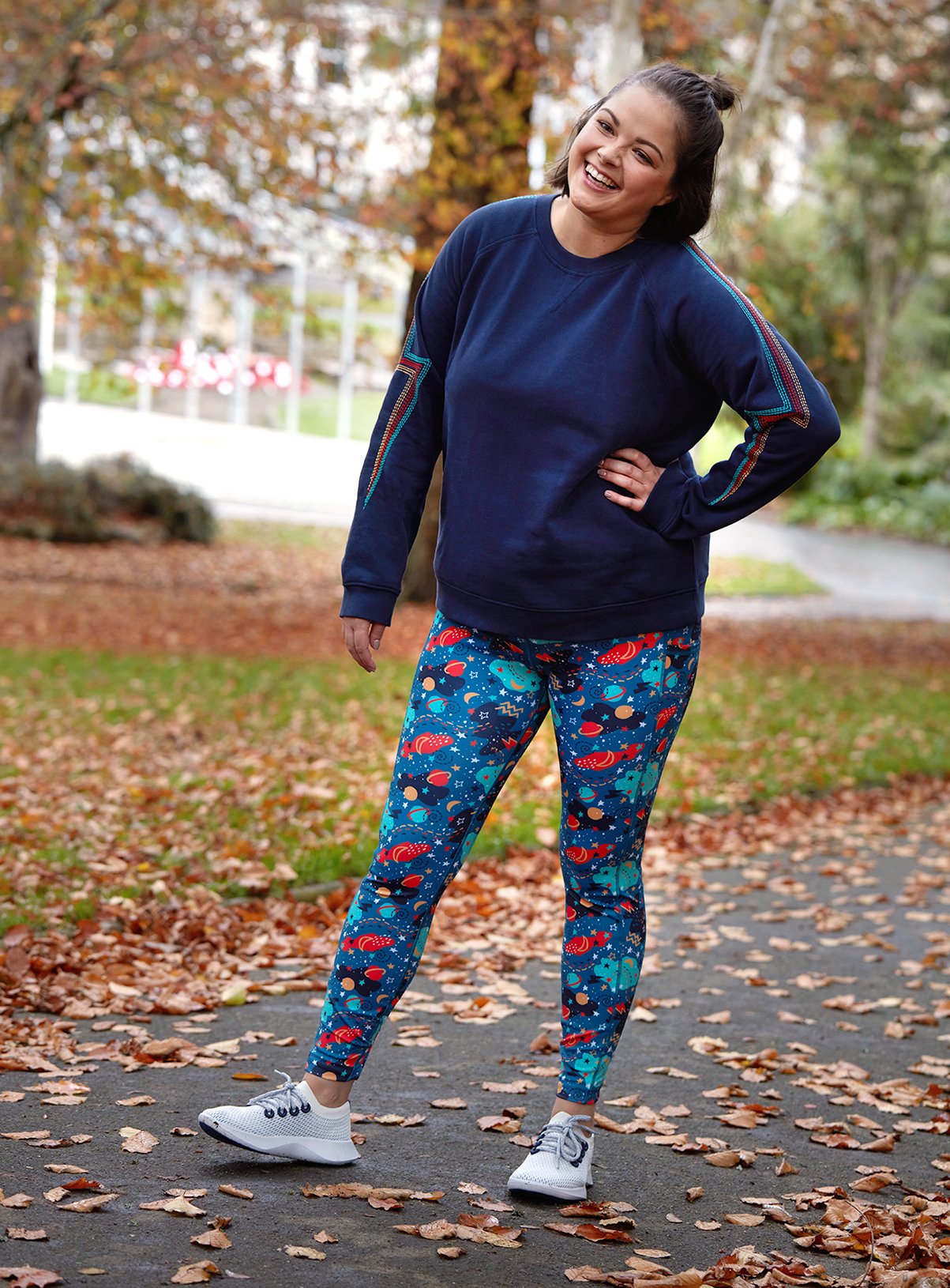 FRUGI Blue Interstellar Print Cosmo Leggings 10 - Image 2 thumbnail