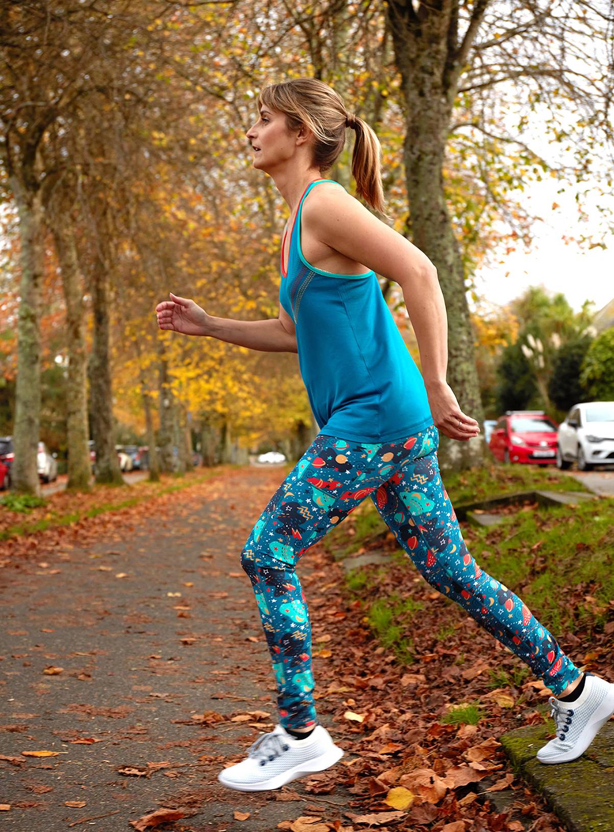 FRUGI Blue Interstellar Print Cosmo Leggings 10 - Image 4