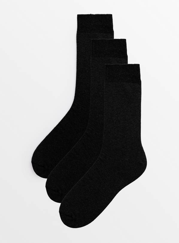 Buy Black Socks 3 Pack - 6-8.5 | Multipacks | Argos