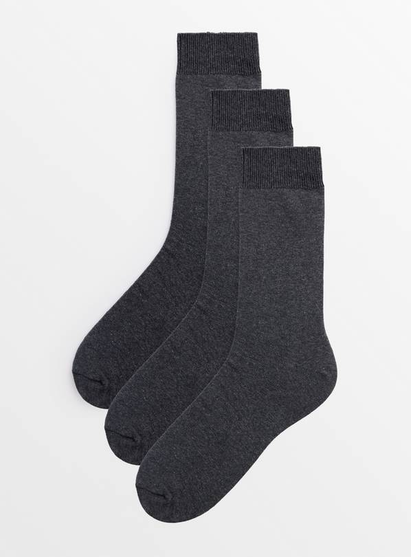 Charcoal Ankle Socks 3 Pack 9-12