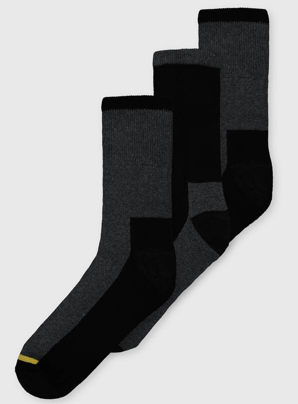 Black & Grey Workwear Socks 3 Pack 6-8.5