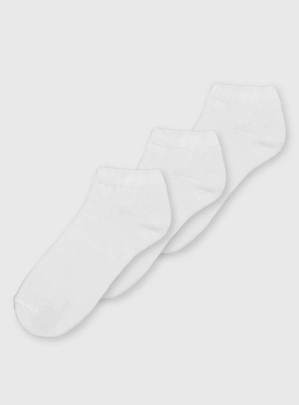 White Trainer Socks 3 Pack - 6-8.5