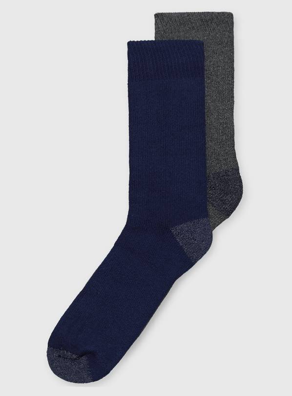 Buy Navy & Grey Blister Resist Socks 2 Pack 9-12 | Multipacks | Tu