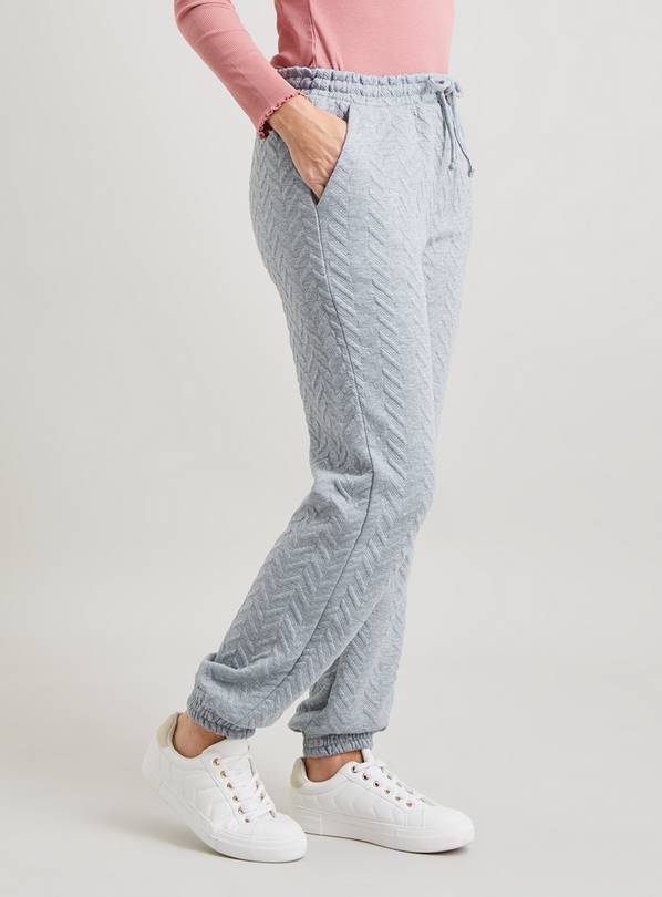 Grey Chevron Quilted Jogger - 18