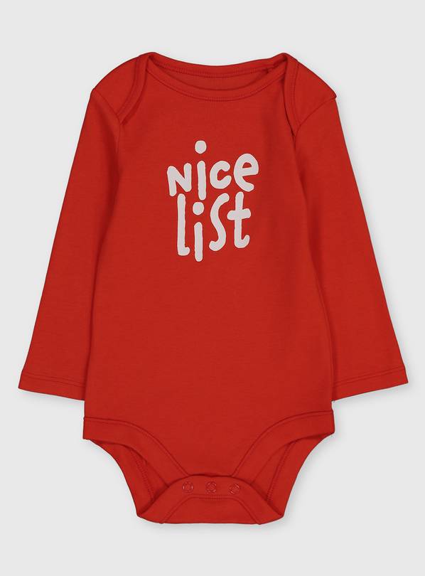 Christmas Red Nice List Bodysuit 6-9 months