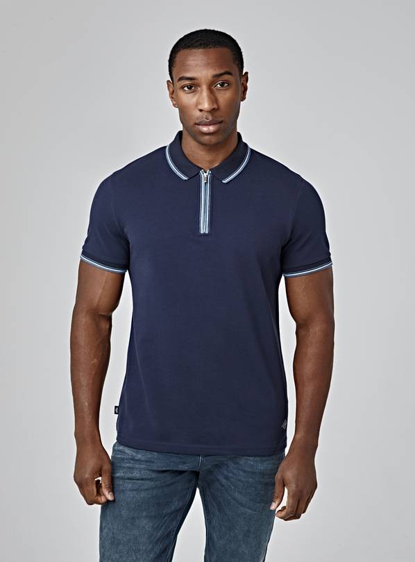 Buy Union Works Navy Tipped Polo Shirt - Xxl 