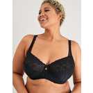 Buy DD-GG Black Recycled Lace Comfort Full Cup Bra 42DD, Bras