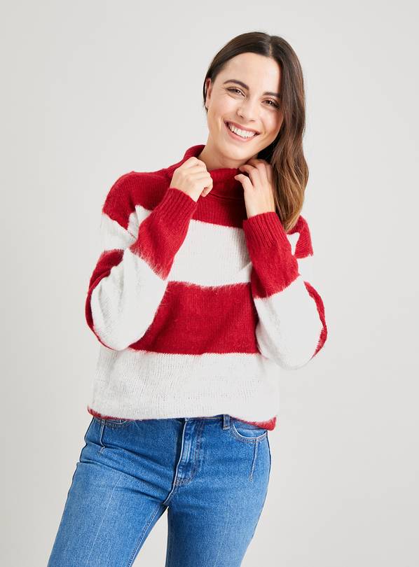 Buy Red Block Stripe Roll Neck Jumper 10 Jumpers Argos