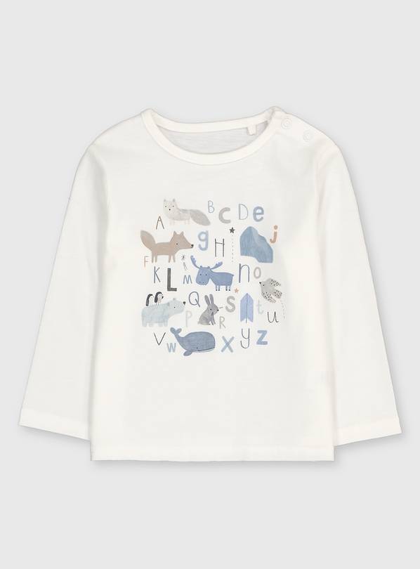 Buy White Arctic Animal Alphabet Top 69 months Tops and tshirts