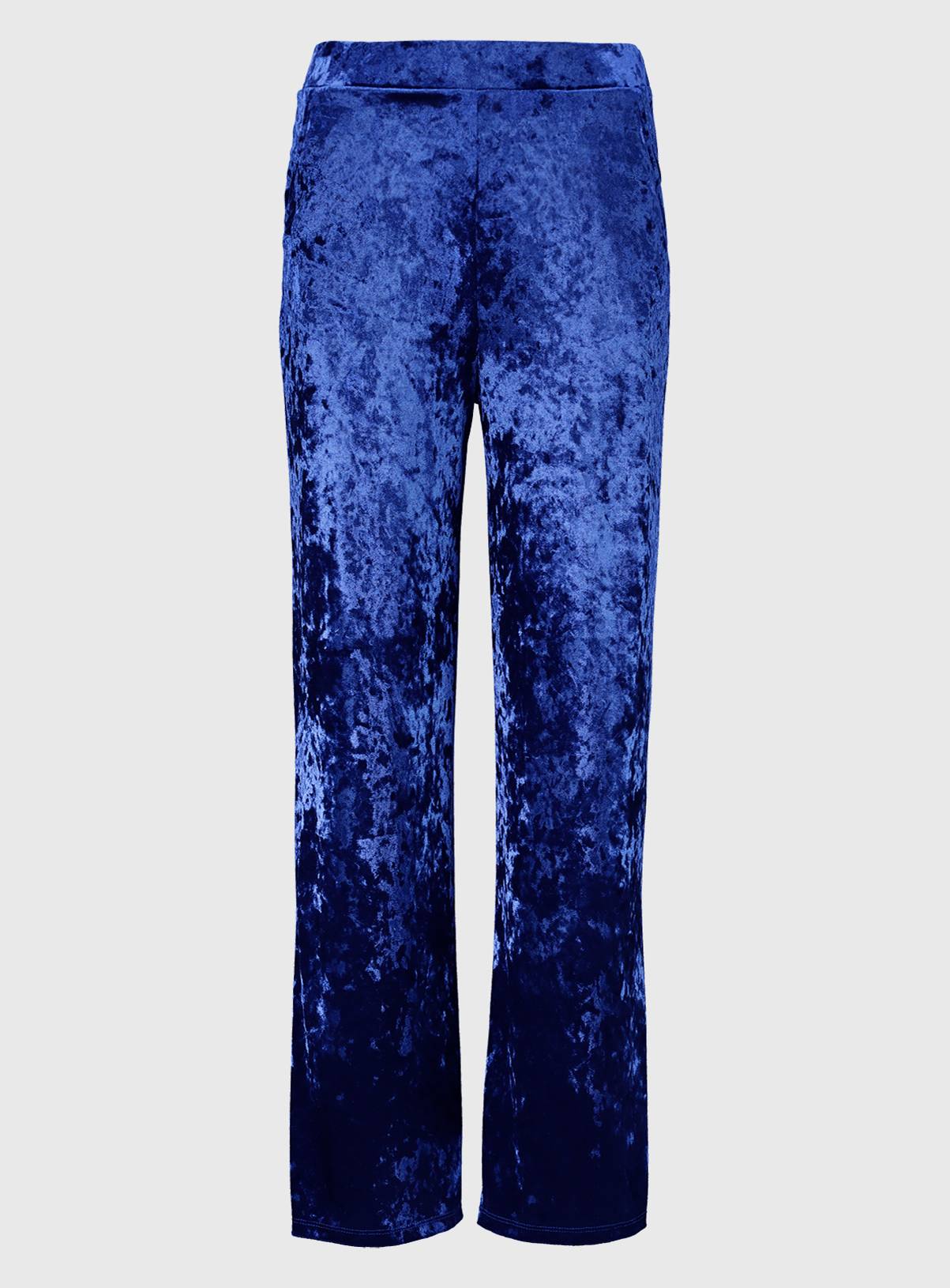 SKU: VELVET WIDE LEG TROUSER - SOLID:Purple:8L - Image 3