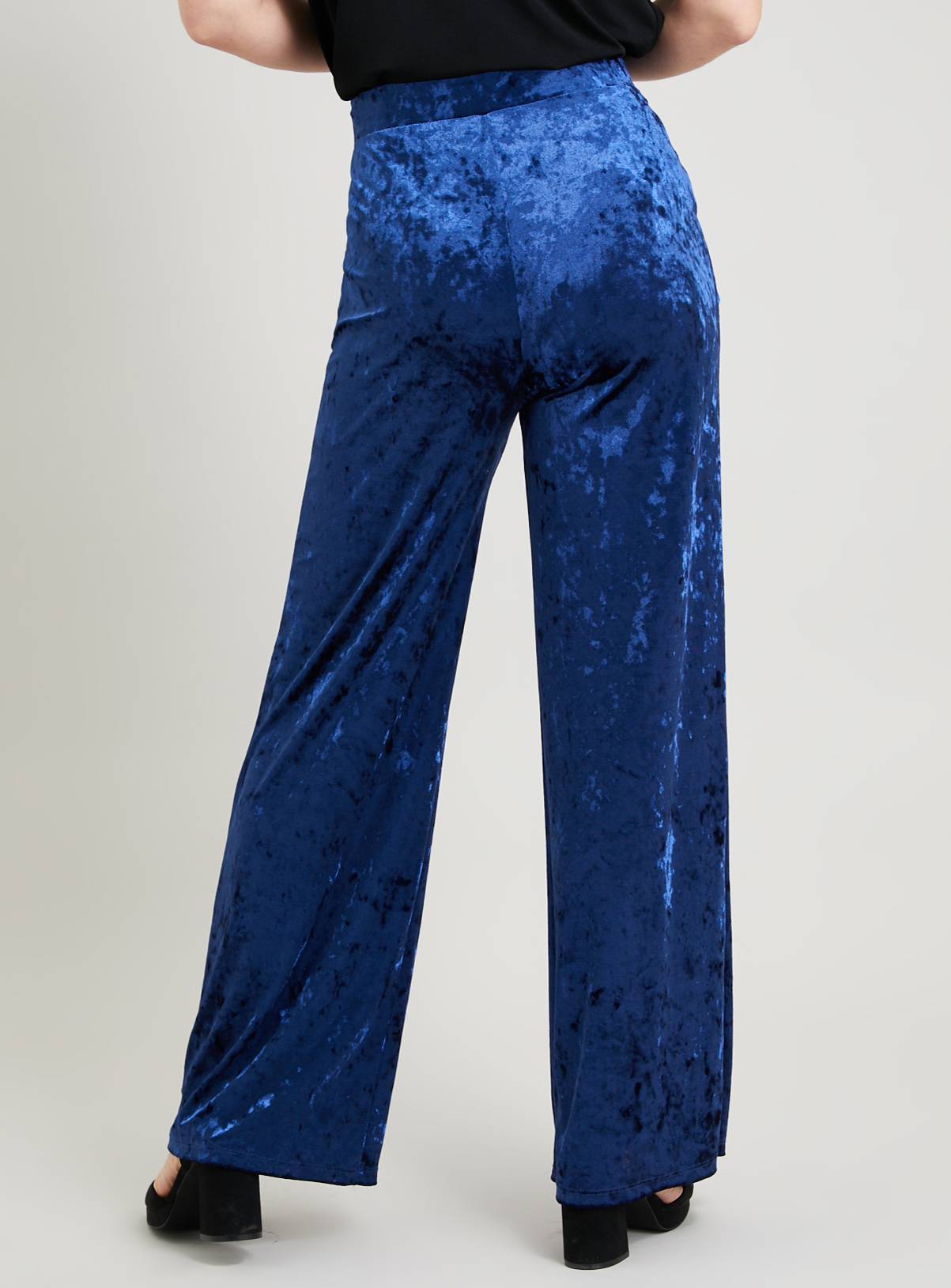 SKU: VELVET WIDE LEG TROUSER - SOLID:Purple:8L - Image 4