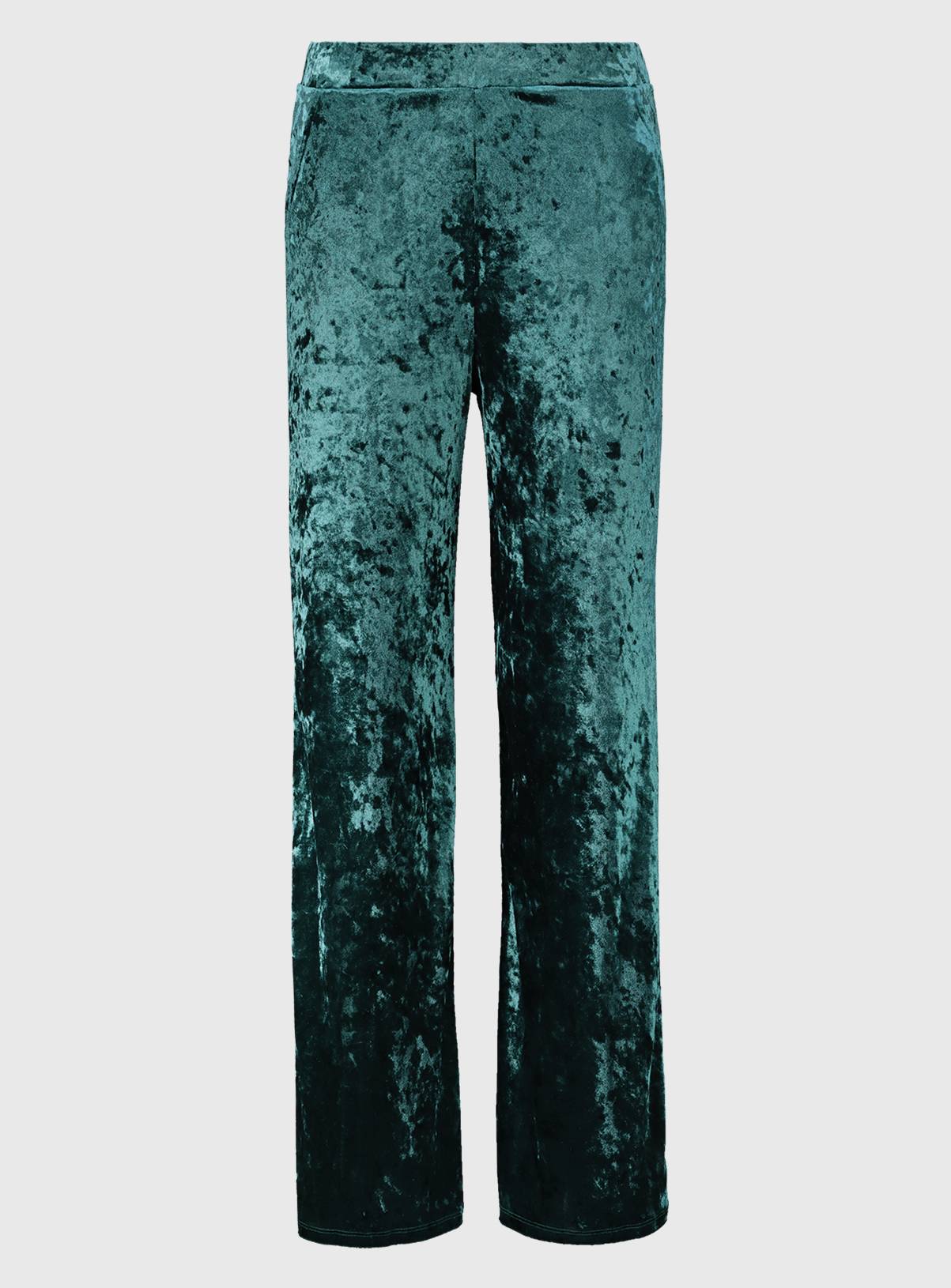 SKU: VELVET WIDE LEG TROUSER - SOLID:Teal:8S - Image 3