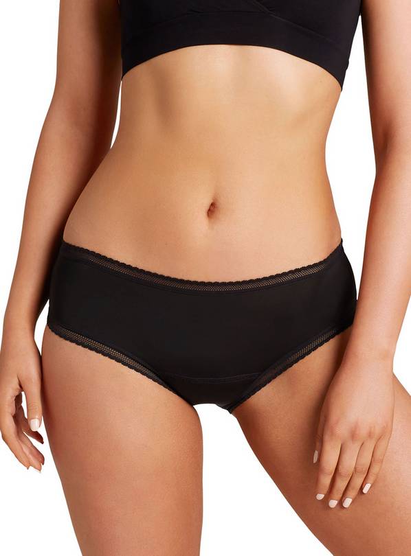 Buy LOVE LUNA Black Period Bikini Knickers 16-18, Knickers