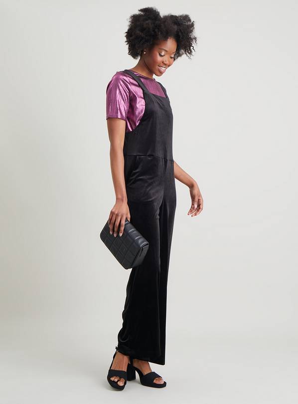 Black hot sale velvet dungarees