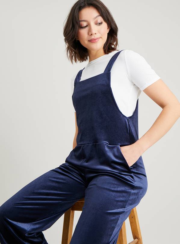 Velvet dungarees hot sale