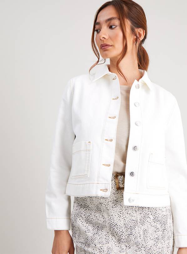 Off White Twill Jacket - 24