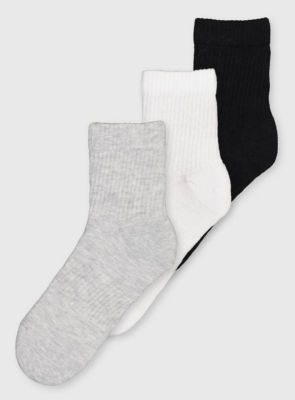 Buy Active Cropped Arch Support Ankle Sock 3 Pack - 4-8 | Socks | Argos