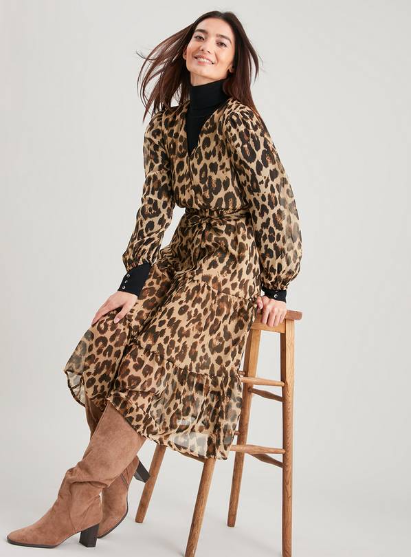 Sainsburys leopard print dress sale