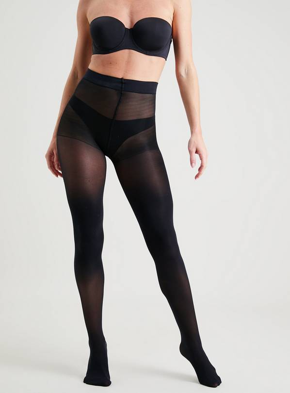 Buy Secret Shaping Black 40 Denier Opaque Tights 2 Pack M, Tights