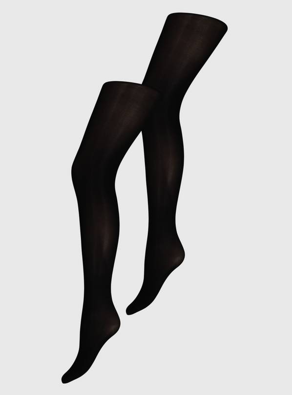 Buy Black 60 Denier Silky Opaque Tights 2 Pack S, Tights