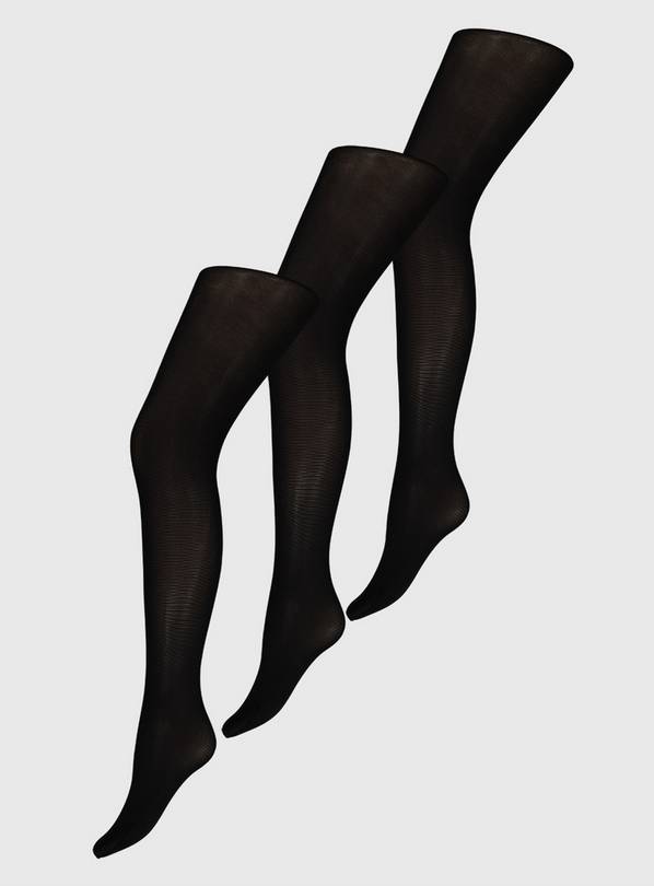 Buy Black 40 Denier Opaque Tights 3 Pack L, Tights