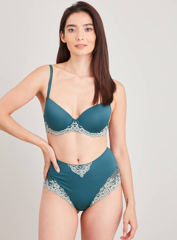 Buy Teal With Cream Lace Full Knickers 26 Knickers Argos