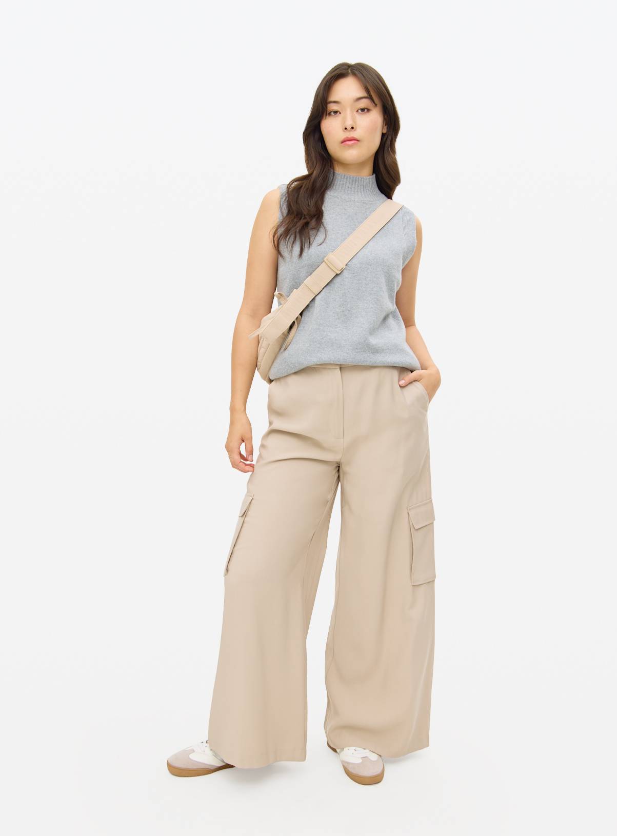 Grey High Neck Knitted Vest With Cashmere 22 - Image 2