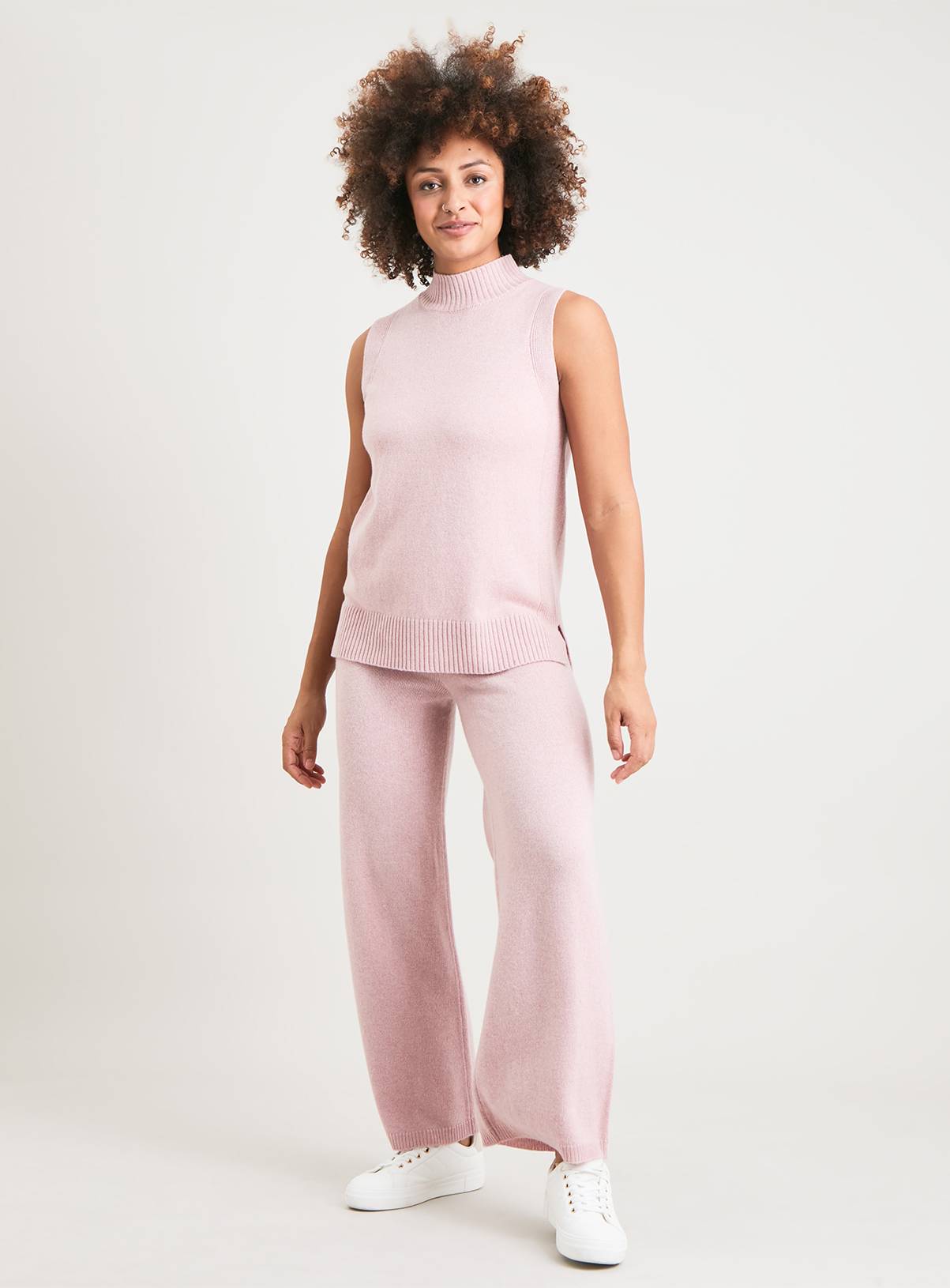 Lilac High Neck Knitted Vest With Cashmere 16 - Image 2