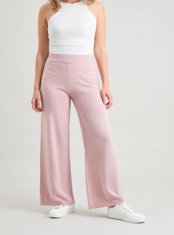 Cashmere Blend Jogging Pants in Soft Pink - Women