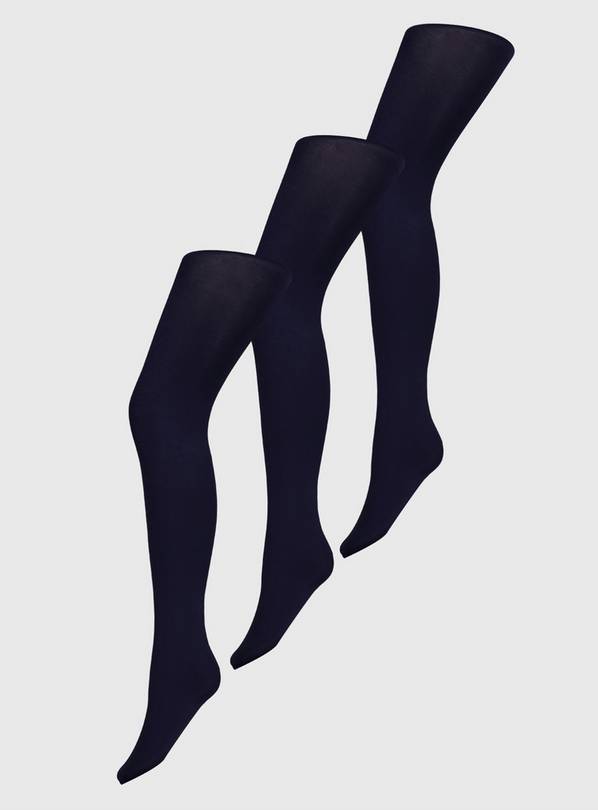 Womens Black 3pk 100 Denier Opaque Tights