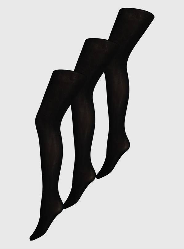 Buy Black 80 Denier Opaque Tights 3 Pack L, Tights