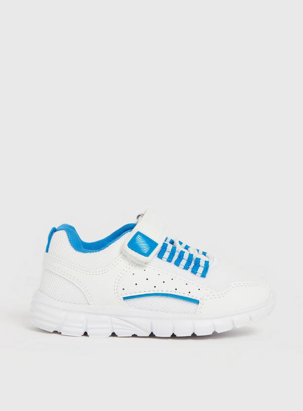 White & Blue Chunky Micro-Fresh&reg; Trainers 12 Infant