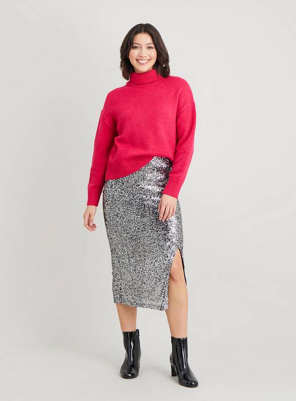 Silver sparkly hotsell pencil skirt