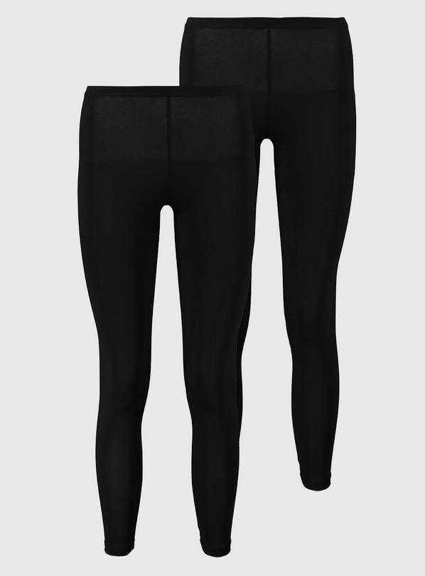 Buy PETITE Black Leggings 2 Pack 6 Trousers Argos