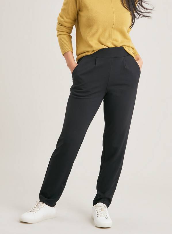 Women's Pull-On Solid Black Ponte Straight Leg Pants : : Clothing,  Shoes & Accessories