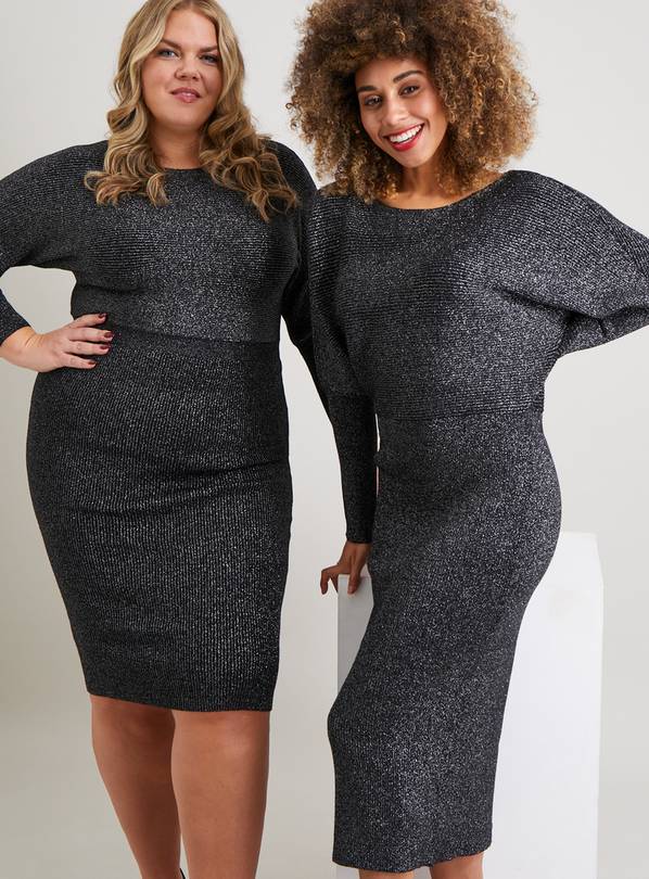 Black glitter hot sale jumper dress