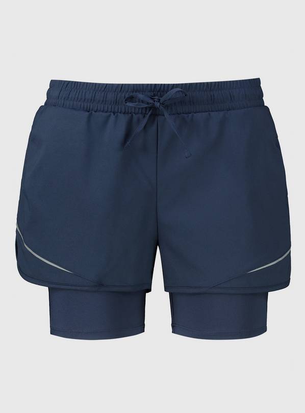 Buy Active Navy Double Layer Running Shorts 8 Shorts Argos