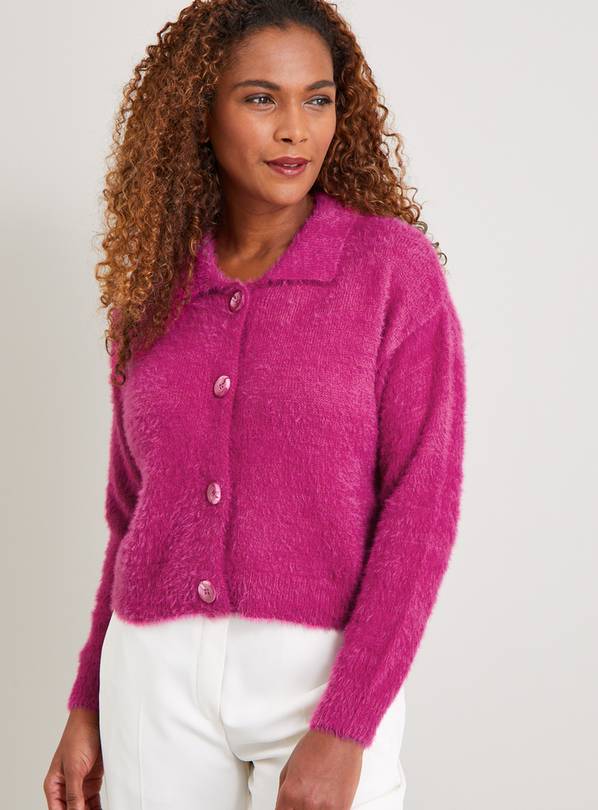 Buy Pink Eyelash Knit Cropped Cardigan 12 Cardigans Argos