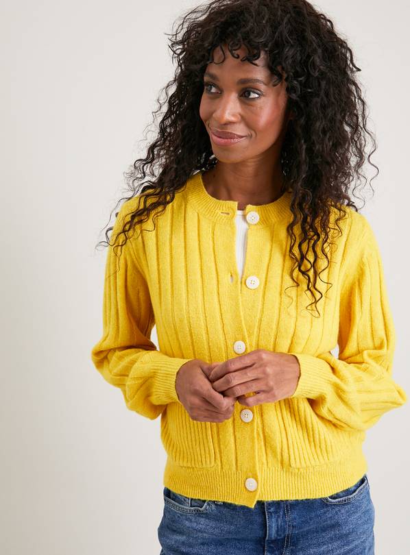 Mustard cotton outlet cardigan