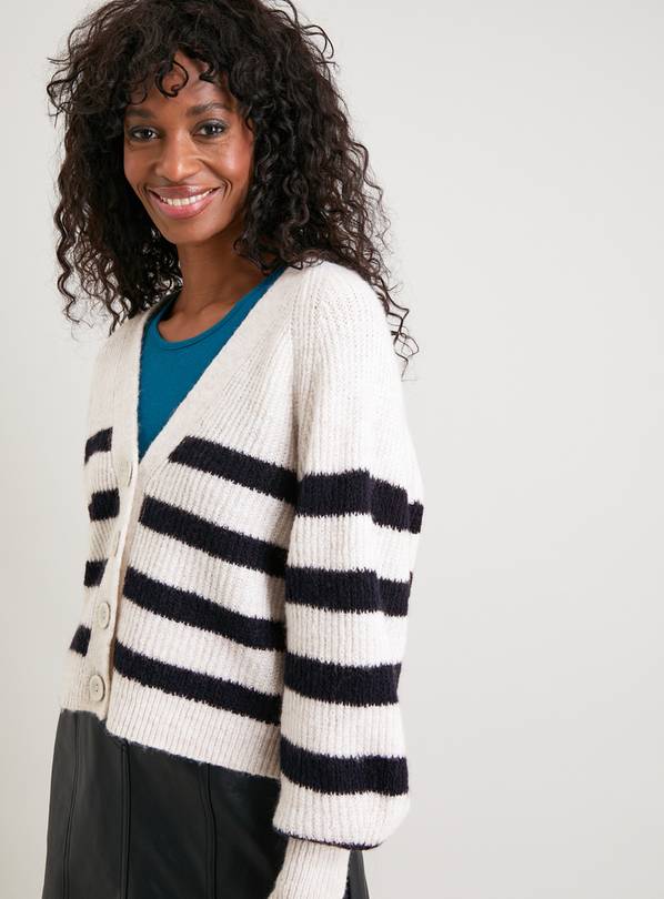 Buy Mono Stripe V-Neck Cardigan - 10 | Cardigans | Tu