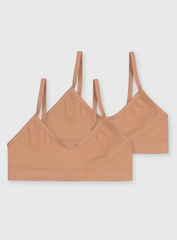 Almond Seamless Crop Tops 2 Pack - 6-8 years