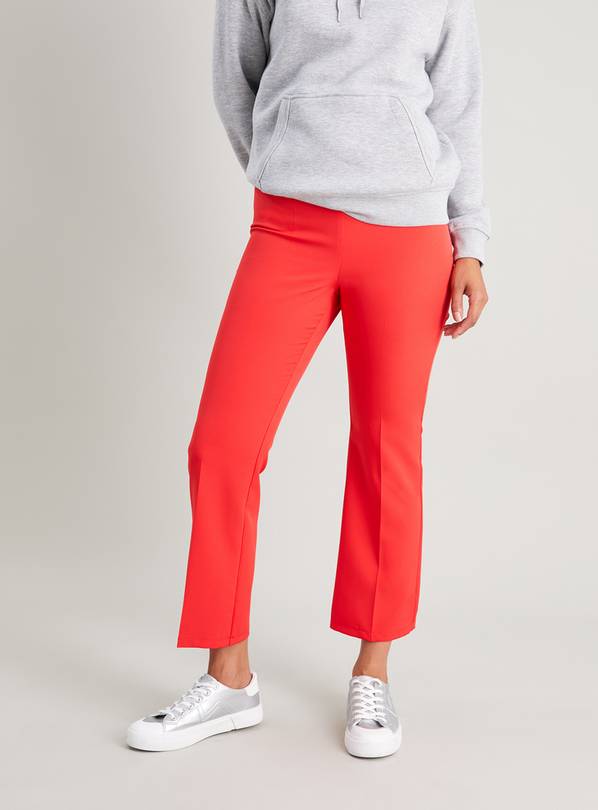 Red Kick Flare Trousers - 8