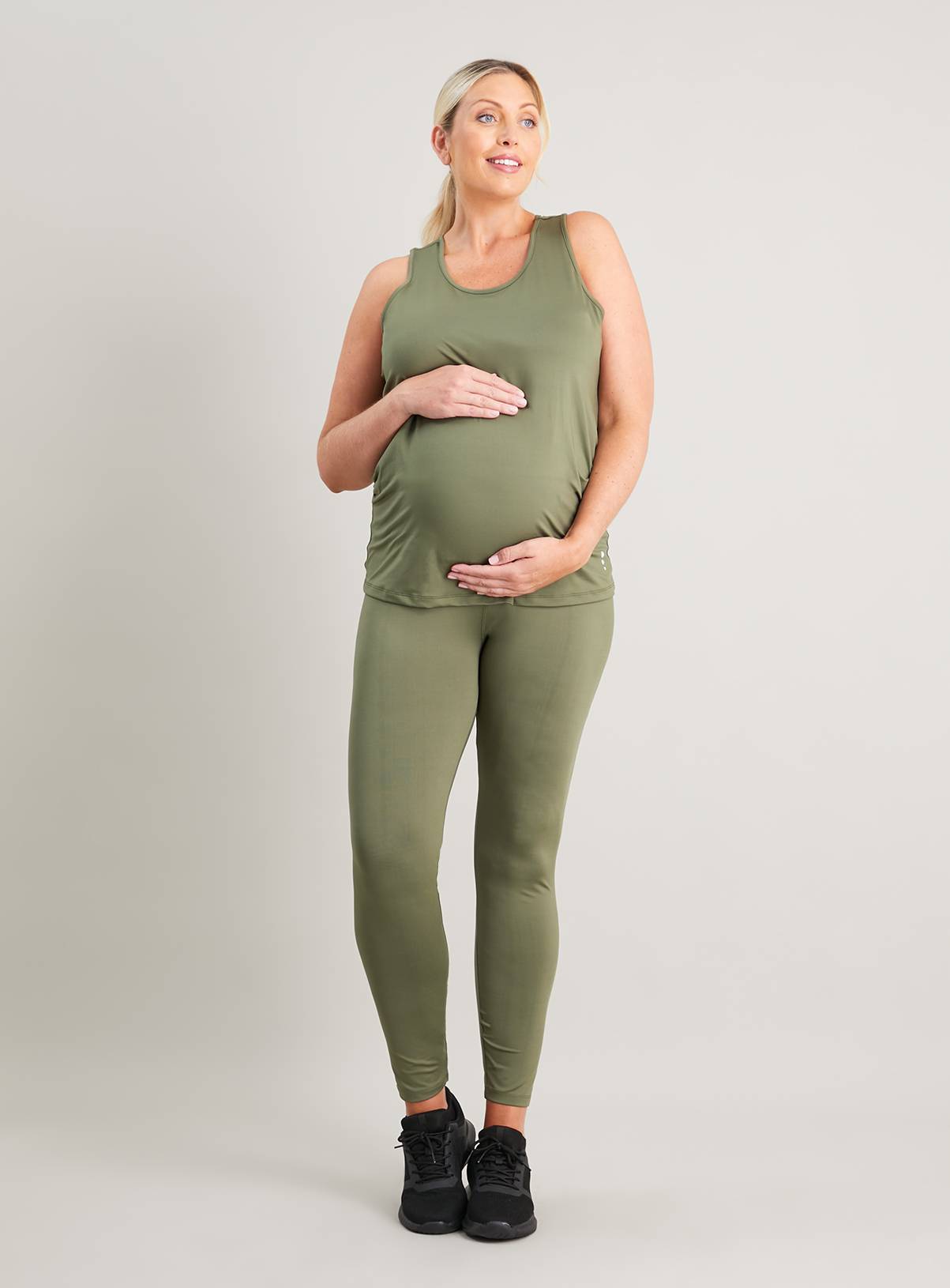 MATERNITY Active Khaki Leggings - 20 - Image 2