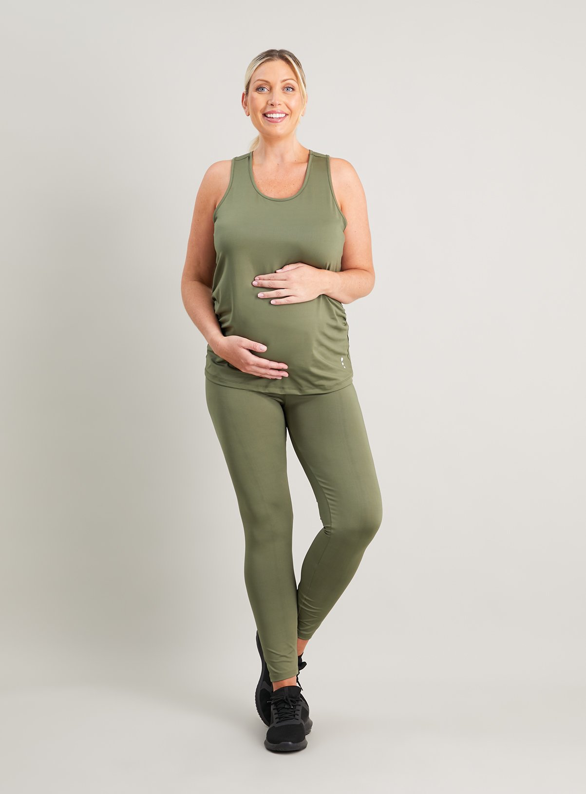 MATERNITY Active Khaki Racer Vest Top - 12 - Image 2 thumbnail
