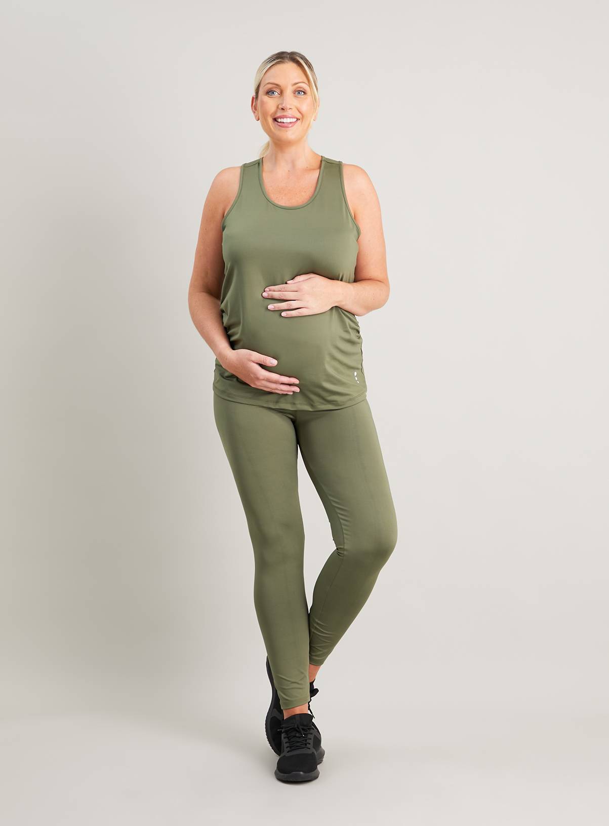 MATERNITY Active Khaki Racer Vest Top - 12 - Image 2