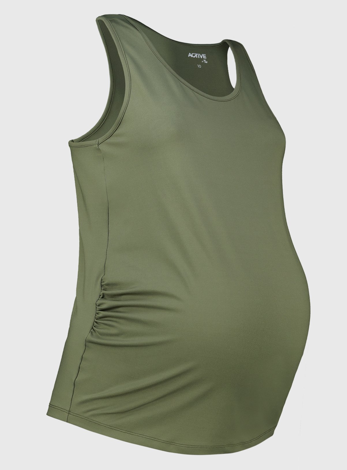 MATERNITY Active Khaki Racer Vest Top - 12 - Image 3 thumbnail
